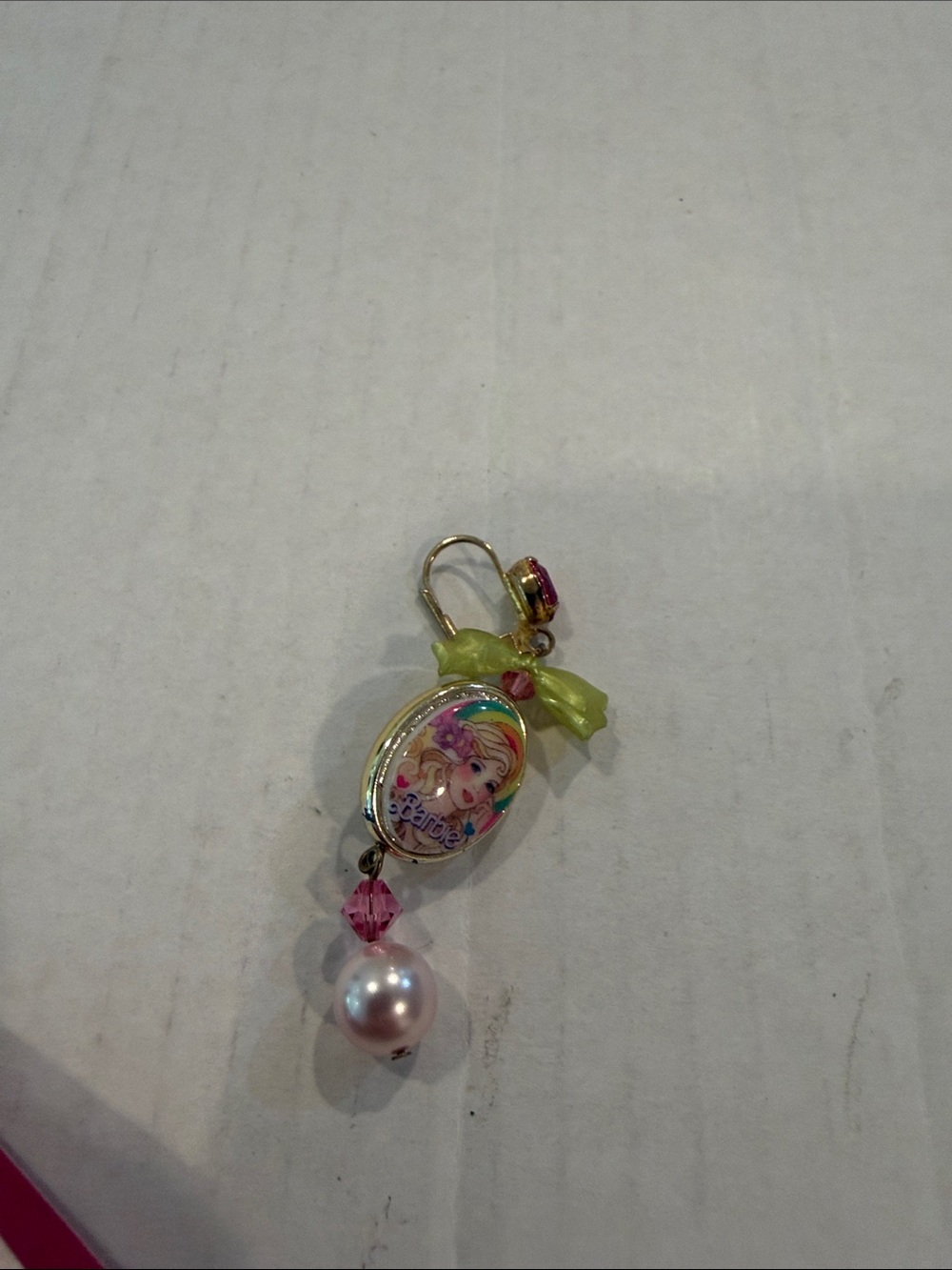 Tarina Tarantino Barbie Charm Pendant — Pink, Green, Pearl, Purple Accents - Picture 4 of 4